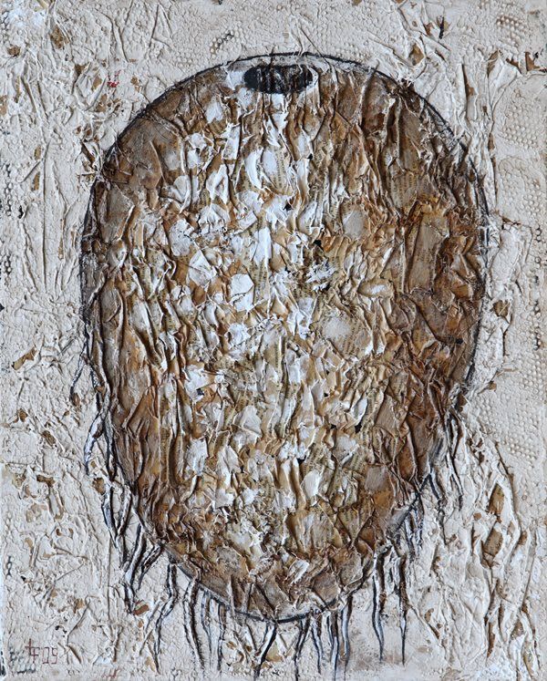 F VI, 2009. Tecnica mista su tela, cm. 50×60